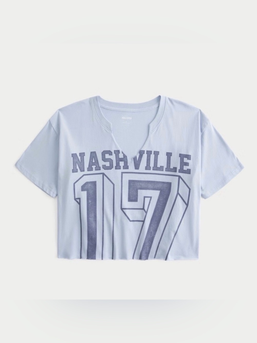 Hollister Women's Nashville Oversized Boxy Crop Graphic Tee 100% Cotton Size S